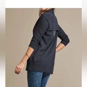 CAbi Navy Victoria Cutout Longline Cardigan Sweater‎ Size XS